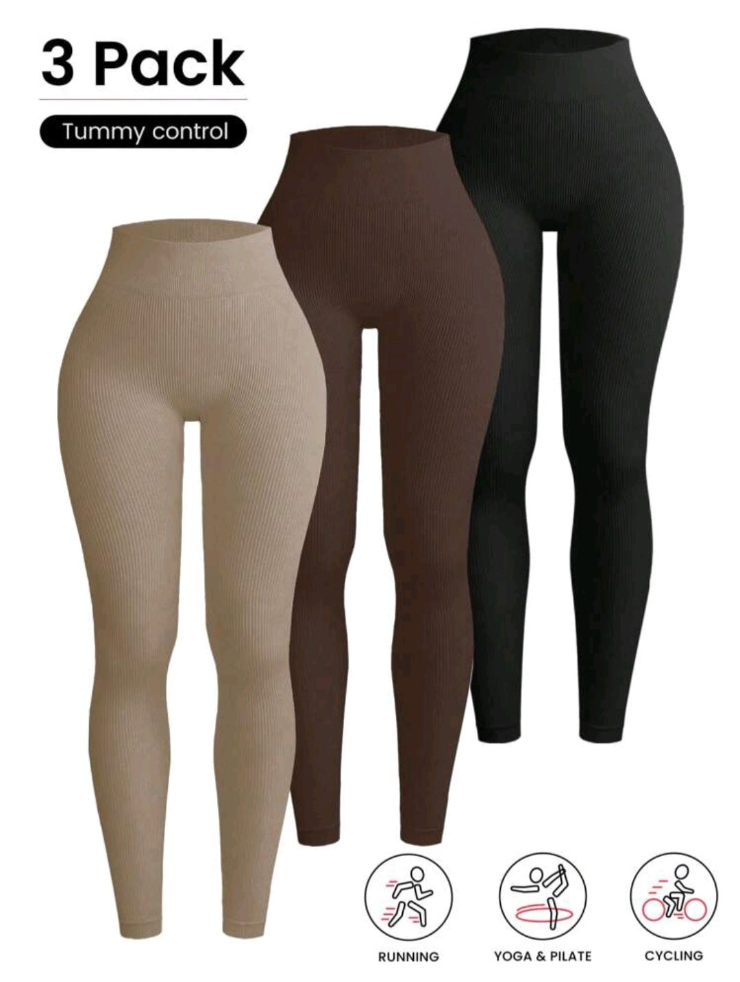 Women's 3pc Ribbed Leggings
