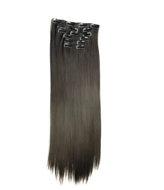 6 Piece 16 Clips 23inch Straight Wig Hair Extensions For Women